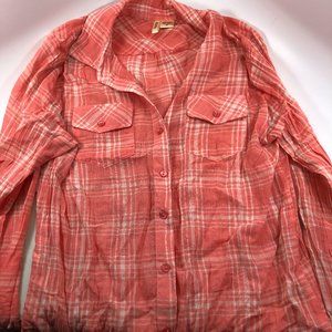 2 for $10!! Passport Orange Plaid  Long Sleeve Top